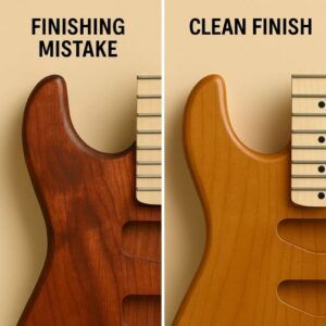 DIY finishing mistake (uneven paint/stain) vs. clean finish → makes the “finishing mistakes” section more real.
