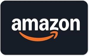 Amazon logo with white lettering and an orange smile on a dark background.