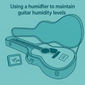 Using a humidifier to maintain guitar humidity levels.