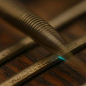 String vibrating against worn fret causing buzz