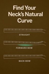 Comparison of neck shapes: straight, forward bow, and back-bow.