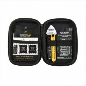 Music Nomad MN604 precision guitar setup gauge set displayed in an open zippered case on a white background