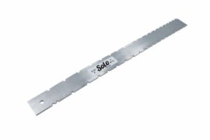 Solo Pro Fender/Gibson guitar notched straight edge tool on a white background